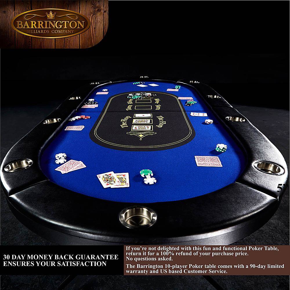 Customer Reviews Barrington Texas Hold'em 10Player Poker Table Blue