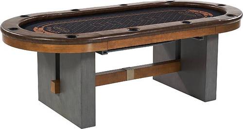 Barrington - Urban 10-Player Poker Table with Dining Top - Brown/Gray