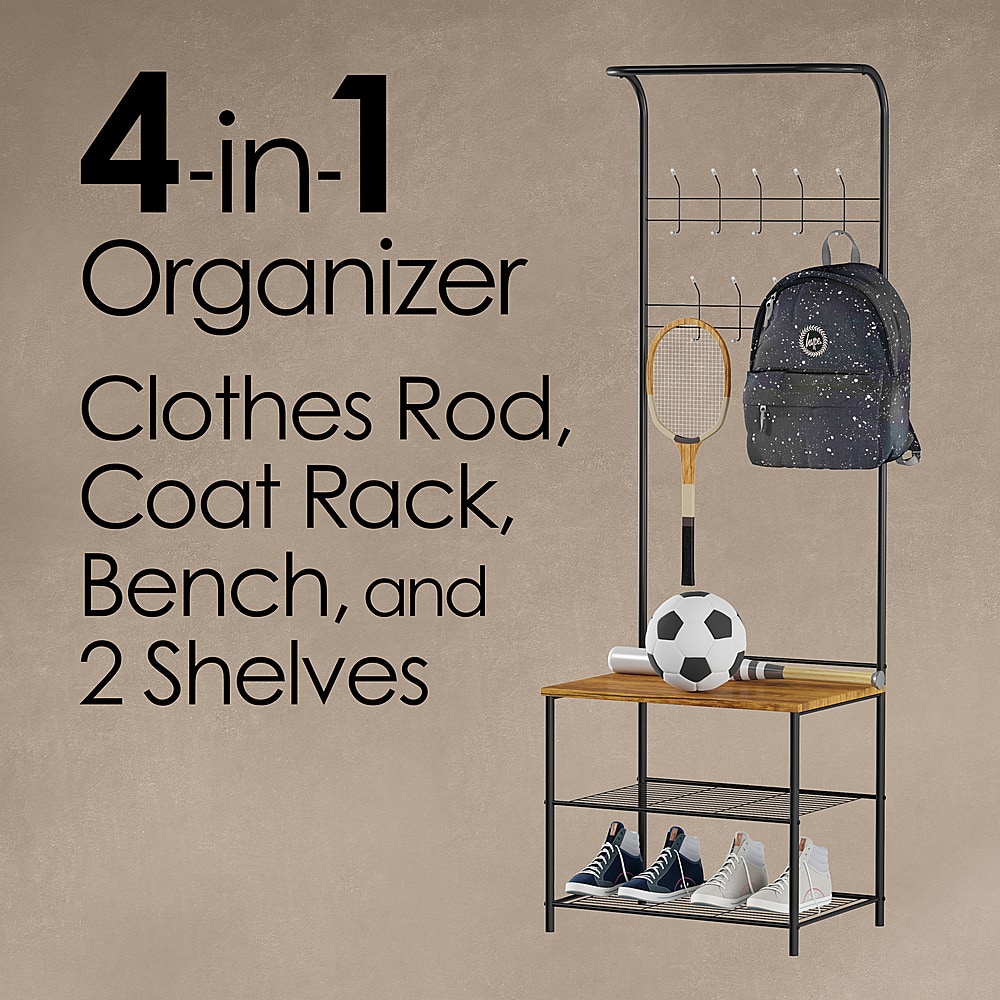 entryway storage and coat rack