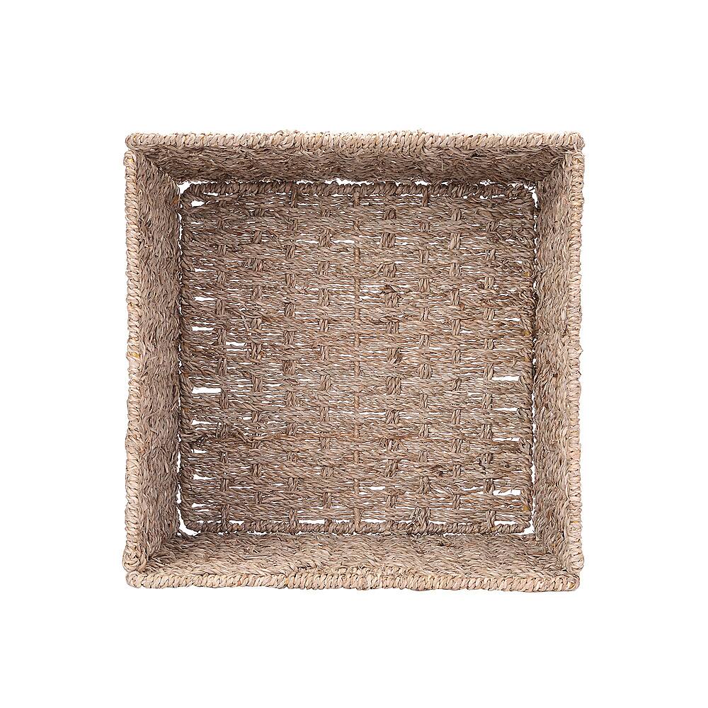 Alt View 17. Hastings Home - Hastings Home 12-Inch Square Hand Weaved Wicker Storage Bin, Foldable Baskets made of Water Hyacinth | Set of 2 - Natural.