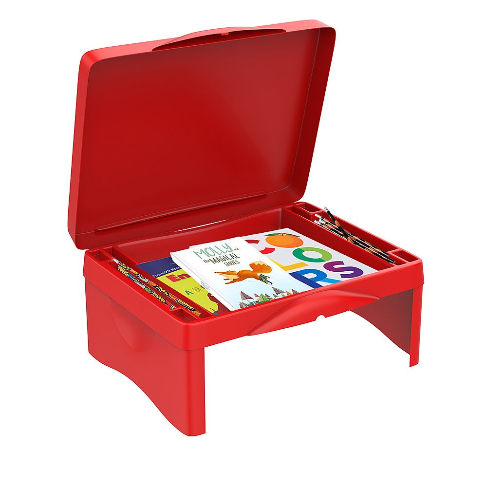 Toy Time - Lap Desk for Kids-Folding Collapsible Portable Table with Storage-Kids Activity Tray for Writing, Crafts, Art - Red