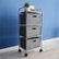 Alt View Zoom 11. Hastings Home - 3 Drawer Rolling Storage Cart on Wheels– Portable Metal Storage Organizer with Fabric Bins - Gray and Silver.