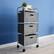 Alt View 11. Hastings Home - 3 Drawer Rolling Storage Cart on Wheels– Portable Metal Storage Organizer with Fabric Bins - Gray and Silver.