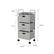 Alt View 12. Hastings Home - 3 Drawer Rolling Storage Cart on Wheels– Portable Metal Storage Organizer with Fabric Bins - Gray and Silver.