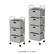 Alt View 15. Hastings Home - 3 Drawer Rolling Storage Cart on Wheels– Portable Metal Storage Organizer with Fabric Bins - Gray and Silver.