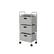 Alt View 16. Hastings Home - 3 Drawer Rolling Storage Cart on Wheels– Portable Metal Storage Organizer with Fabric Bins - Gray and Silver.