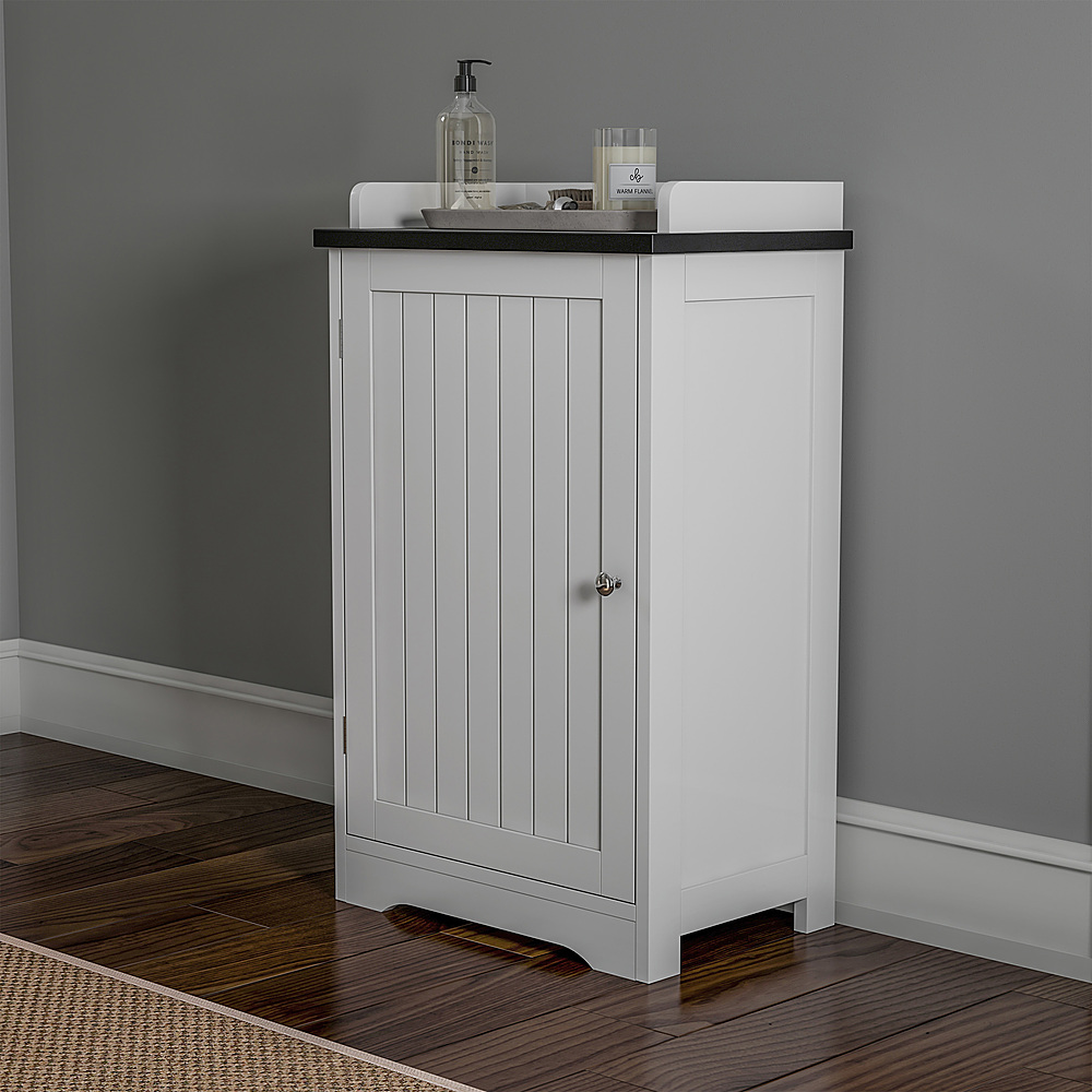 Hastings Home Bathroom Storage Cabinet – White - White and Black