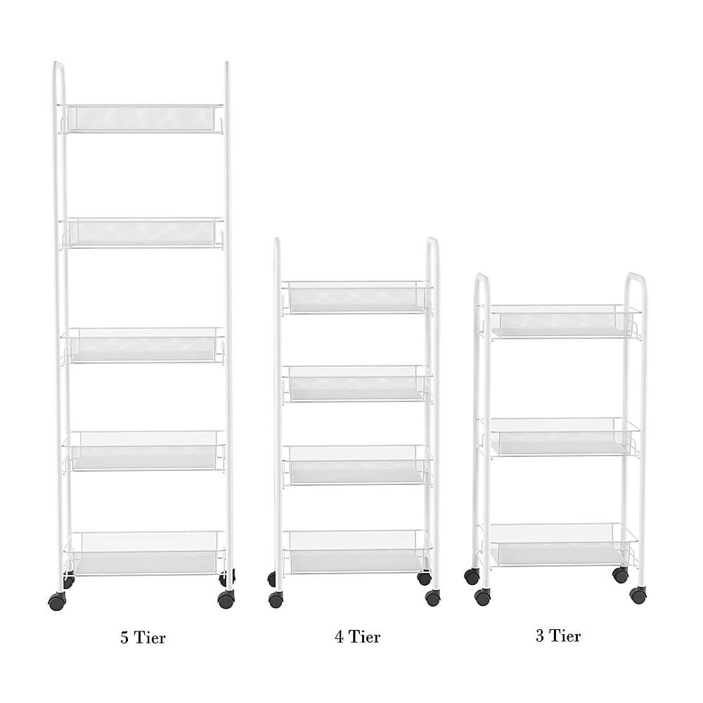 Customer Reviews Hastings Home 5Tiered Narrow Rolling Storage Shelves