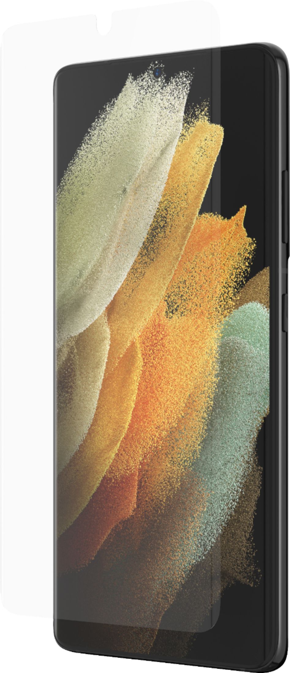 Left View: SaharaCase - ZeroDamage Flexon Film Screen Protector for Samsung Galaxy S21 Ultra 5G (3-Pack) - Clear