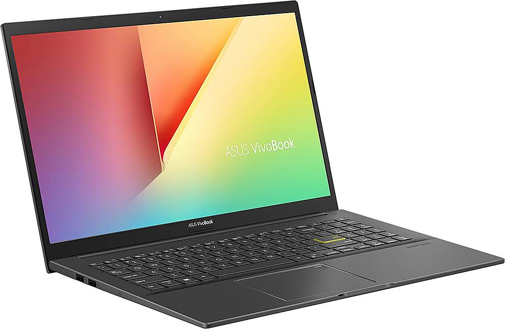 Angle View: ASUS - VivoBook 15 15.6" Laptop - AMD Ryzen 5 - 8GB Memory - 512GB SSD - Indie Black