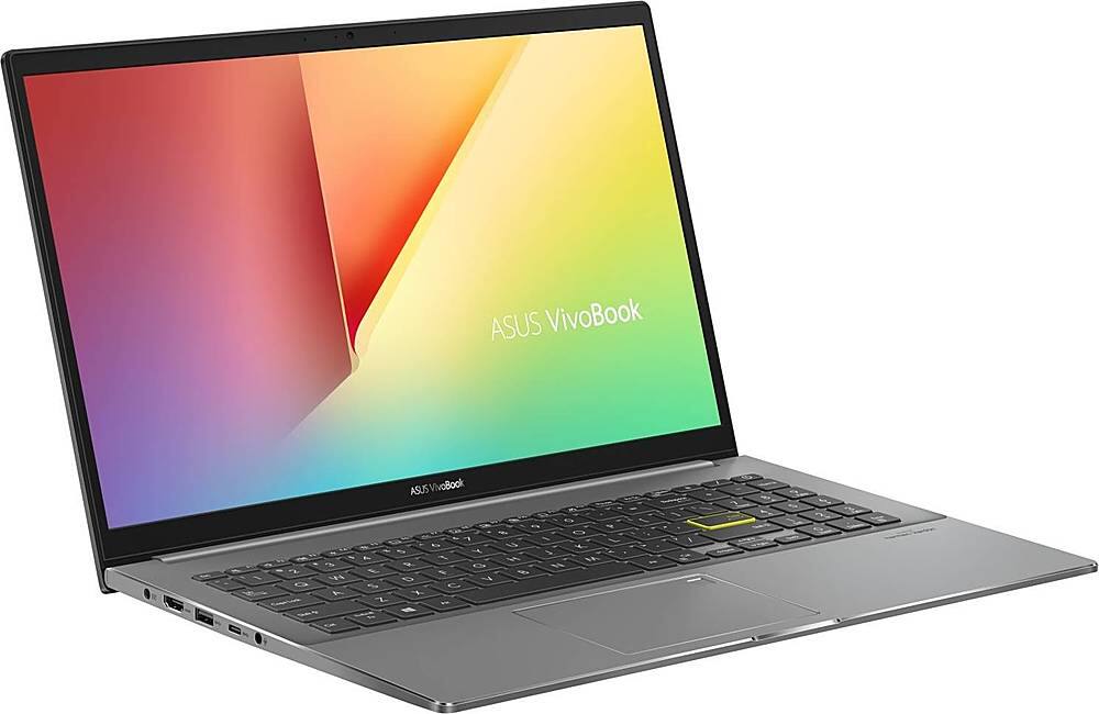 Angle View: ASUS - VivoBook S15 15.6" Laptop - Intel Core i7 - 16GB Memory - 512GB SSD - Indie Black