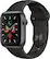 Front. Apple - Geek Squad Certified Refurbished Apple Watch Series 5 (GPS) 40mm Space Gray Aluminum Case with Black Sport Band.