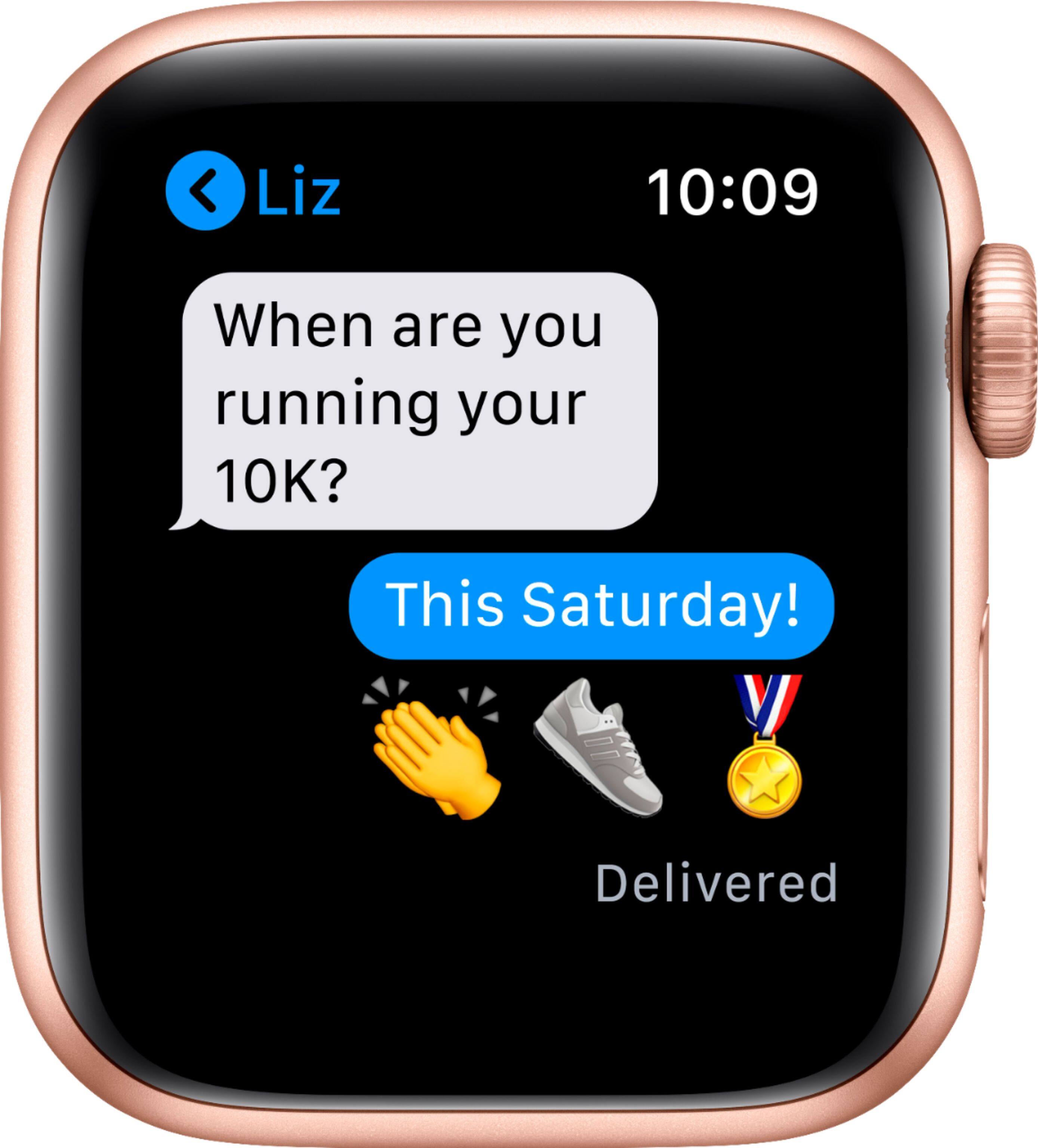 Alt View 15. Apple - Geek Squad Certified Refurbished Apple Watch SE (1st Generation, GPS) 40mm Aluminum Case with Pink Sand Sport Band.