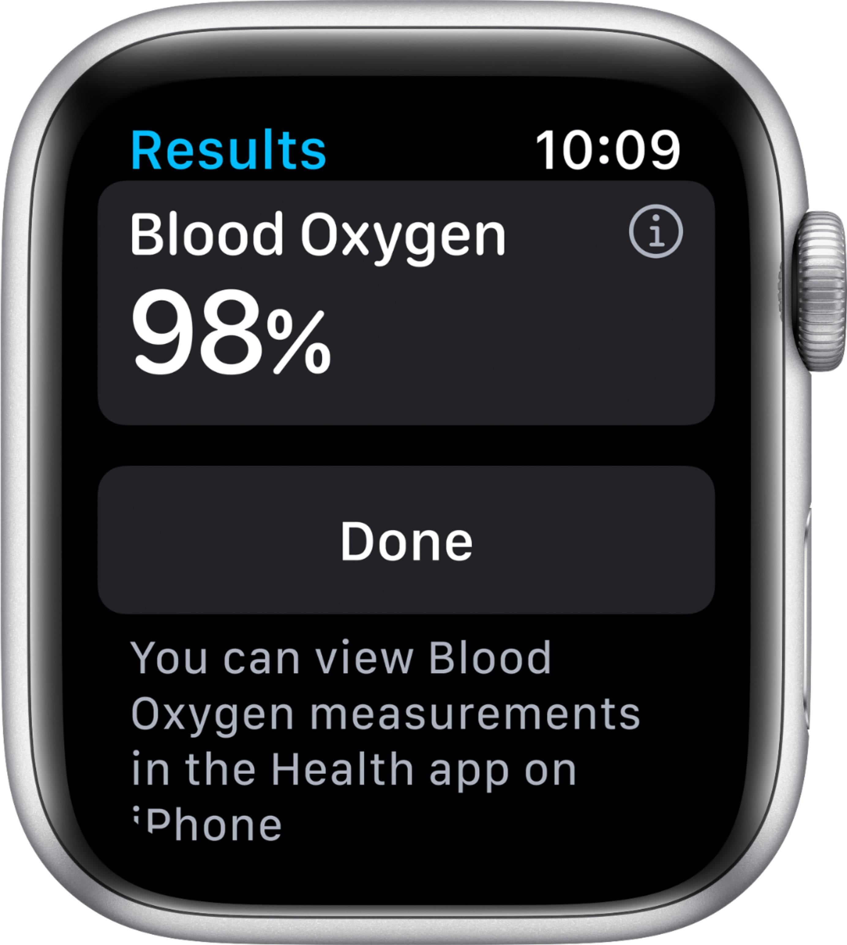 Alt View 12. Apple - Geek Squad Certified Refurbished Apple Watch Series 6 (GPS) 44mm Silver Aluminum Case with White Sport Band.