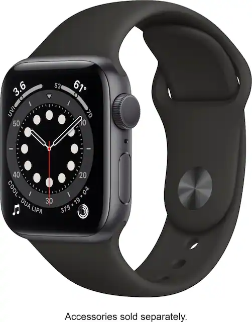 Geek Squad Certified Refurbished Apple Watch Series 6 GPS 40mm Aluminum Case with Black Sport Band Space Gray 2020 GSRF MG133LL A Best Buy