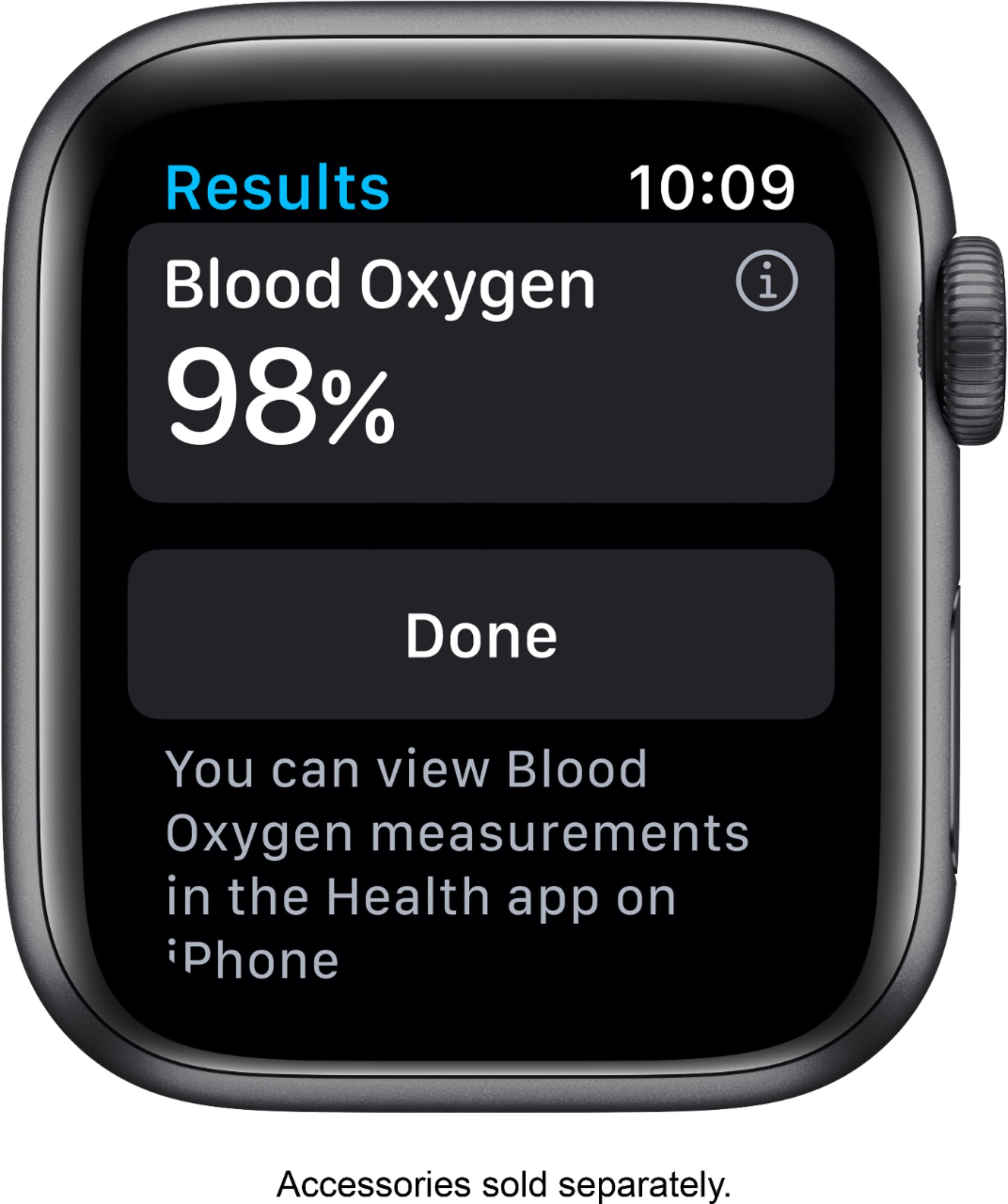 Alt View 12. Apple - Geek Squad Certified Refurbished Apple Watch Series 6 (GPS) 40mm Aluminum Case with Black Sport Band.