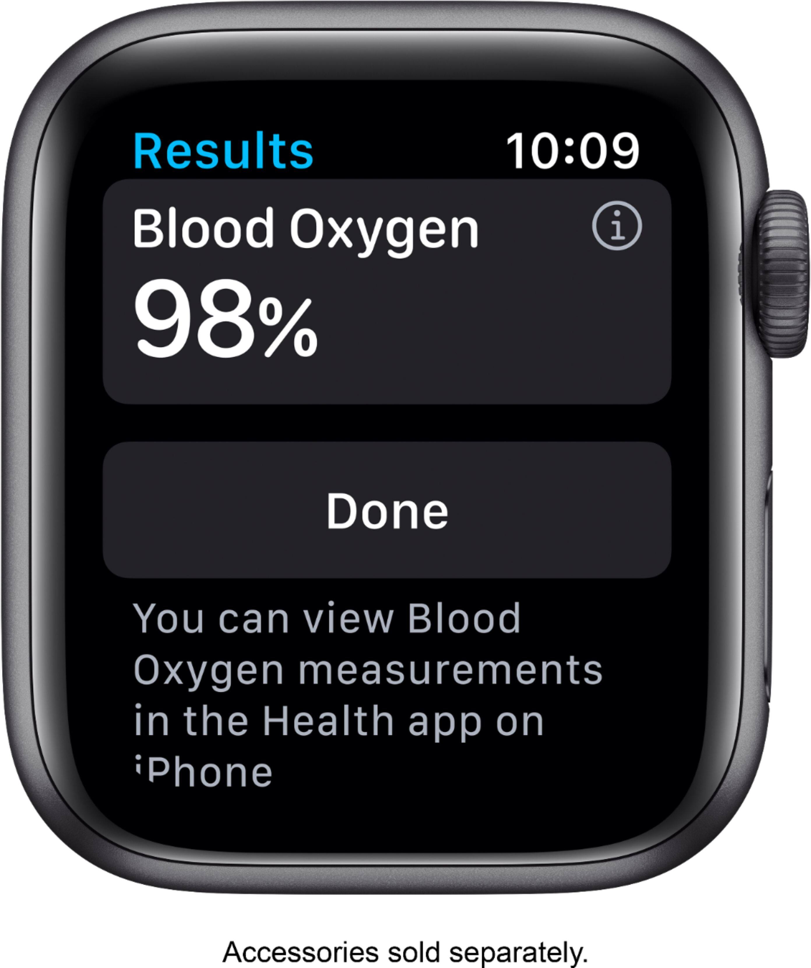 Alt View 12. Apple - Geek Squad Certified Refurbished Apple Watch Series 6 (GPS) 40mm Aluminum Case with Black Sport Band.