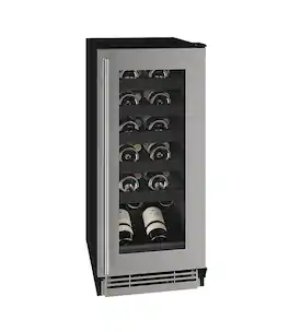 U-Line - 1 Class 24-bottle Wine Refrigerator with Convection cooling system - Stainless Steel