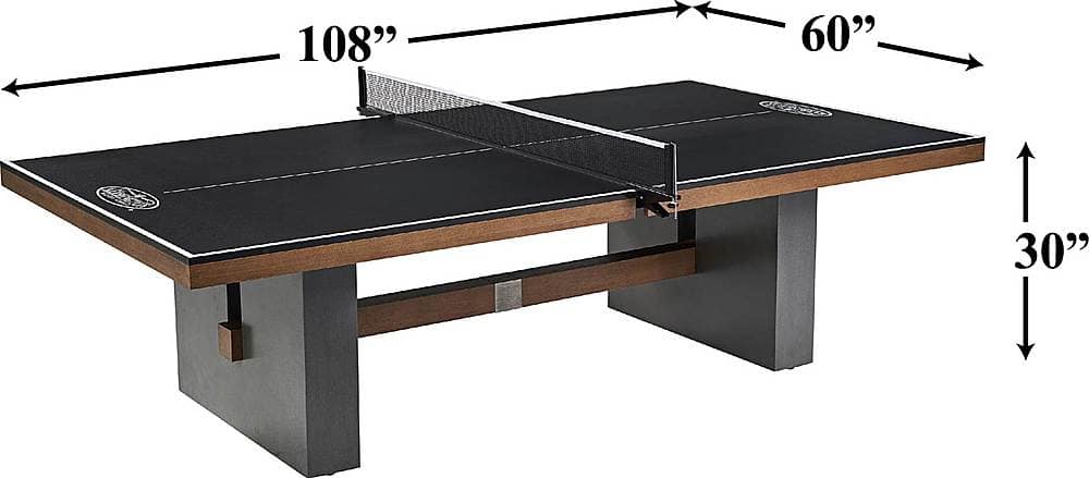 How big is a deals full size table tennis table