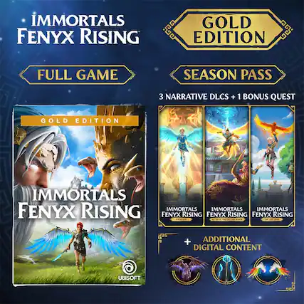 Immortals Fenyx Rising Gold Edition Full Game Season Pass 3 Narrative DLCs + 1 Bonus Quest Immortals Fenyx Rising Immortals Fenyx Rising - Meg Myim - F (ele HAM ITUN + ADDITIONAL DIGITAL CONTENT UBISOFT - T (Teen 13+)
