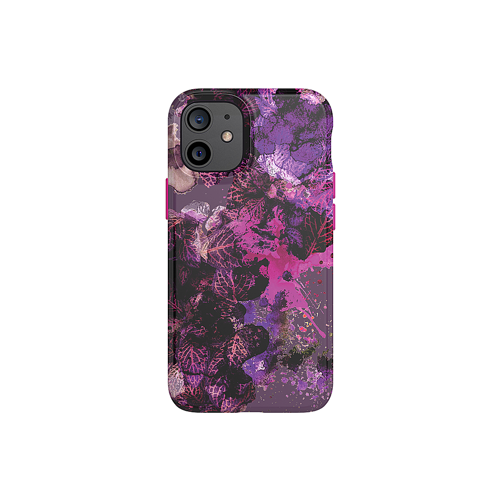 Left View: Tech21 - Eco Art Collage Case for Apple iPhone 12 Mini - Pink/Purple
