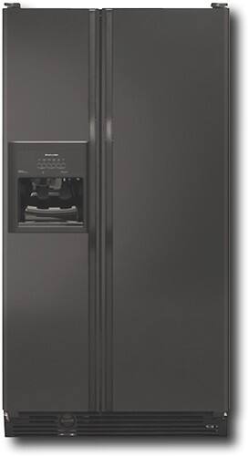 Front Standard. KitchenAid - 25.4 Cu. Ft. Side-by-Side Refrigerator with Thru-the-Door Ice - Black.