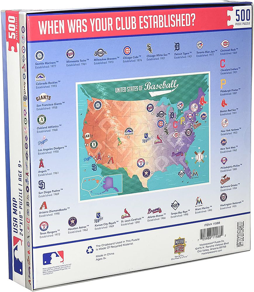 SP IMAGES - MASTERPIECES MLB USA MAP 500PC PUZZLE