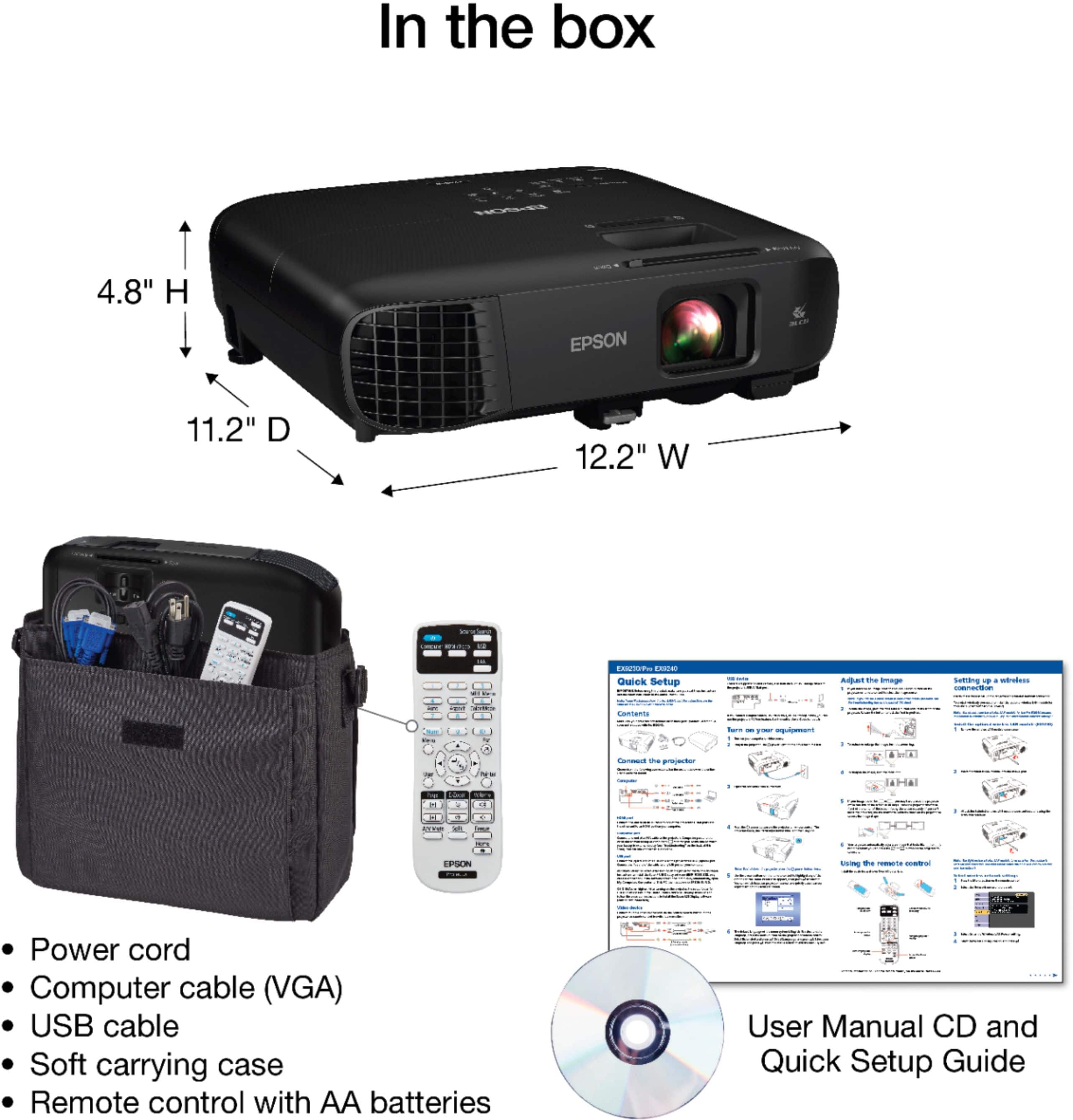 Alt View 18. Epson - Pro EX9240 3LCD Full HD 1080p Wireless Projector with Miracast - Black.