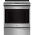 GE Profile - 30 in. Wide 5 Elements 5.3 Cu. Ft. Slide-In Electric Induction True Convection Range with No Preheat Air Fry and Wi-Fi - Stainless Steel