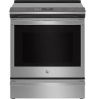 GE Profile - 5.3 Cu. Ft. Slide-In Electric Induction True Convection Range with No Preheat Air Fry and WiFi - Stainless steel - Front_Zoom