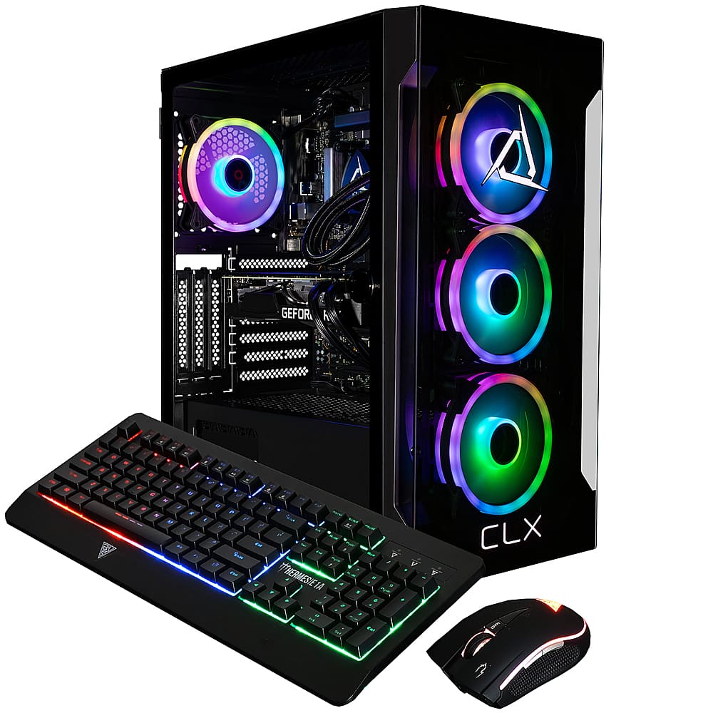 Alt View 6. CLX - SET Gaming Desktop - Intel Core i9 12900KF - 32GB DDR4 3200 Memory - GeForce RTX 4060 Ti - 1TB NVMe M.2 SSD + 4TB HDD - Black.