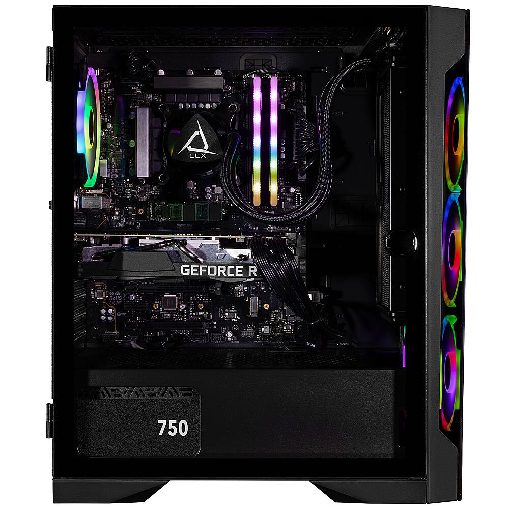 Angle. CLX - SET Gaming Desktop - Intel Core i9 12900KF - 32GB DDR4 3200 Memory - GeForce RTX 4060 Ti - 1TB NVMe M.2 SSD + 4TB HDD - Black.