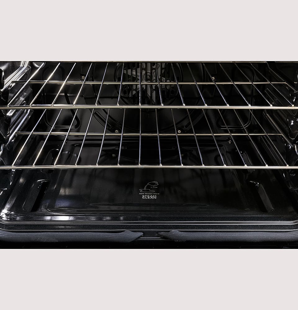 Alt View 20. GE Profile - 6.6 Cu. Ft. Freestanding Double Oven Electric True Convection Range with No Preheat Air Fry and Wi-Fi - Black Stainless Steel.
