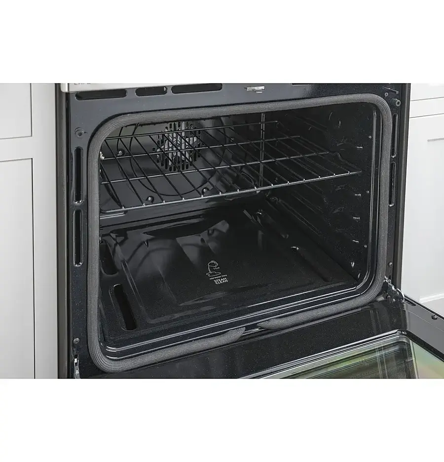 Alt View 20. GE Profile - 6.6 Cu. Ft. Freestanding Double Oven Electric True Convection Range with No Preheat Air Fry and Wi-Fi - Stainless Steel.