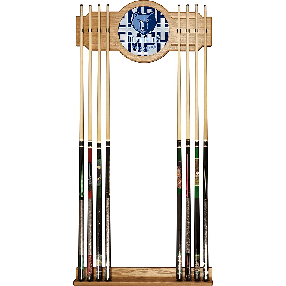 Memphis Grizzlies NBA City Stained Wood Cue Rack with Mirror - Memphis Midnight Blue, Smoke Blue