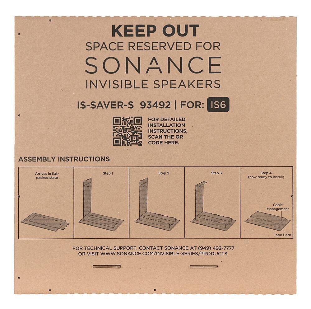 Angle. Sonance - SMALL IS SPACE SAVER - Invisible Series Space Saver for IS6 Speaker (4-Pack) - Brown.