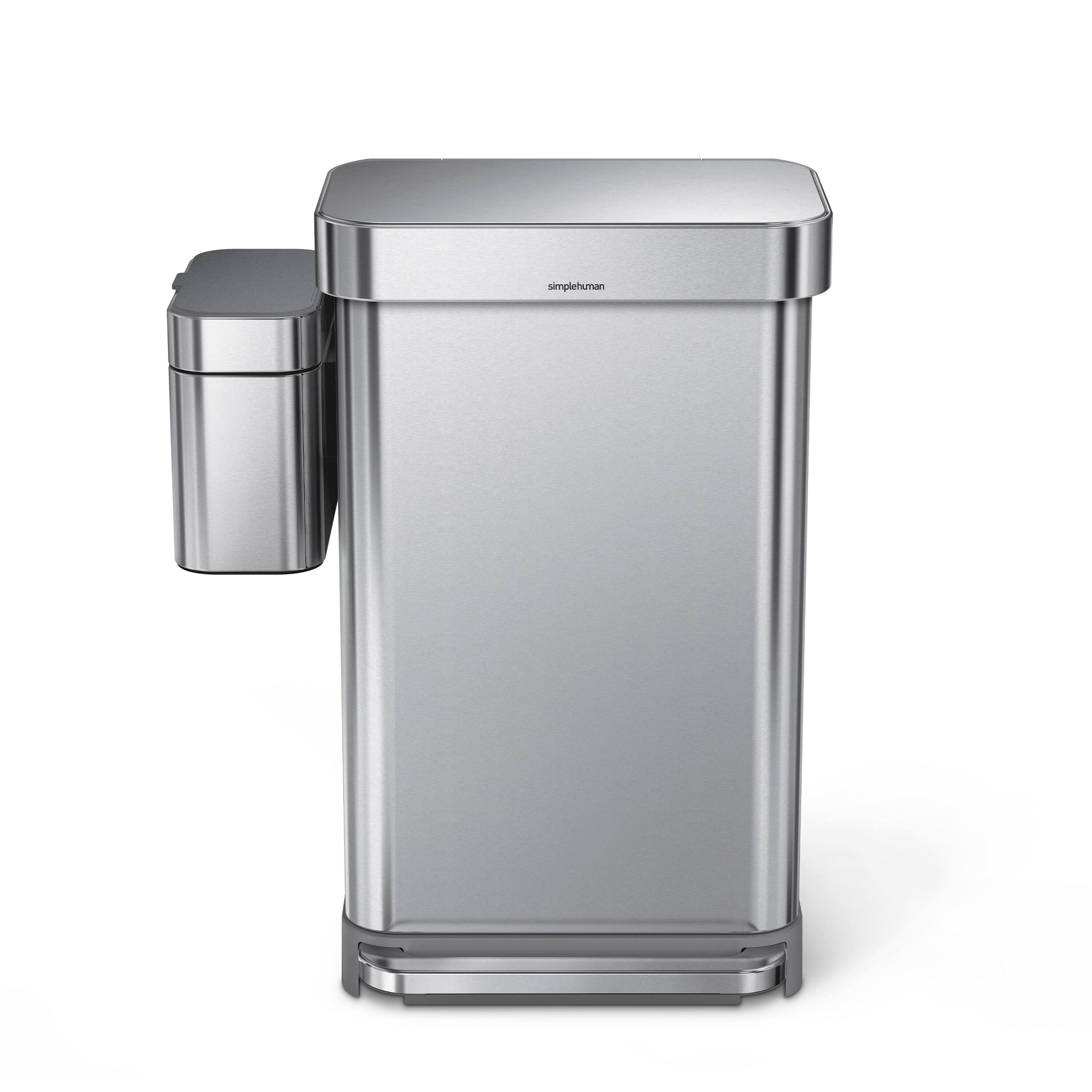 Alt View 4. simplehuman - 4L compost caddy, brushed stainless steel - Brushed.