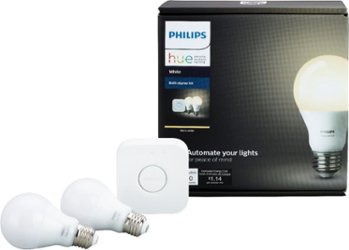 Philips - Geek Squad Certified Refurbished Hue White Bluetooth Smart A19 LED Starter Kit - White - Front_Zoom