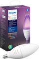 Front Zoom. Philips - Geek Squad Certified Refurbished Hue White and Color Ambiance E12 Smart LED Bulb - White.