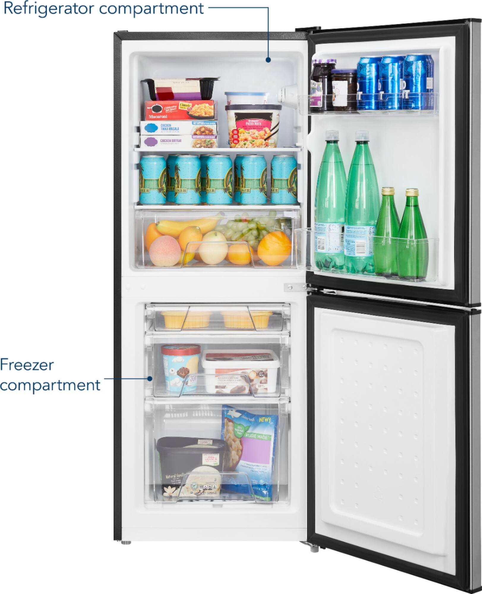 Zoom in on Alt View Zoom 16. Insignia™ - 4.9 Cu. Ft. Mini Fridge with Bottom Freezer - Stainless steel.