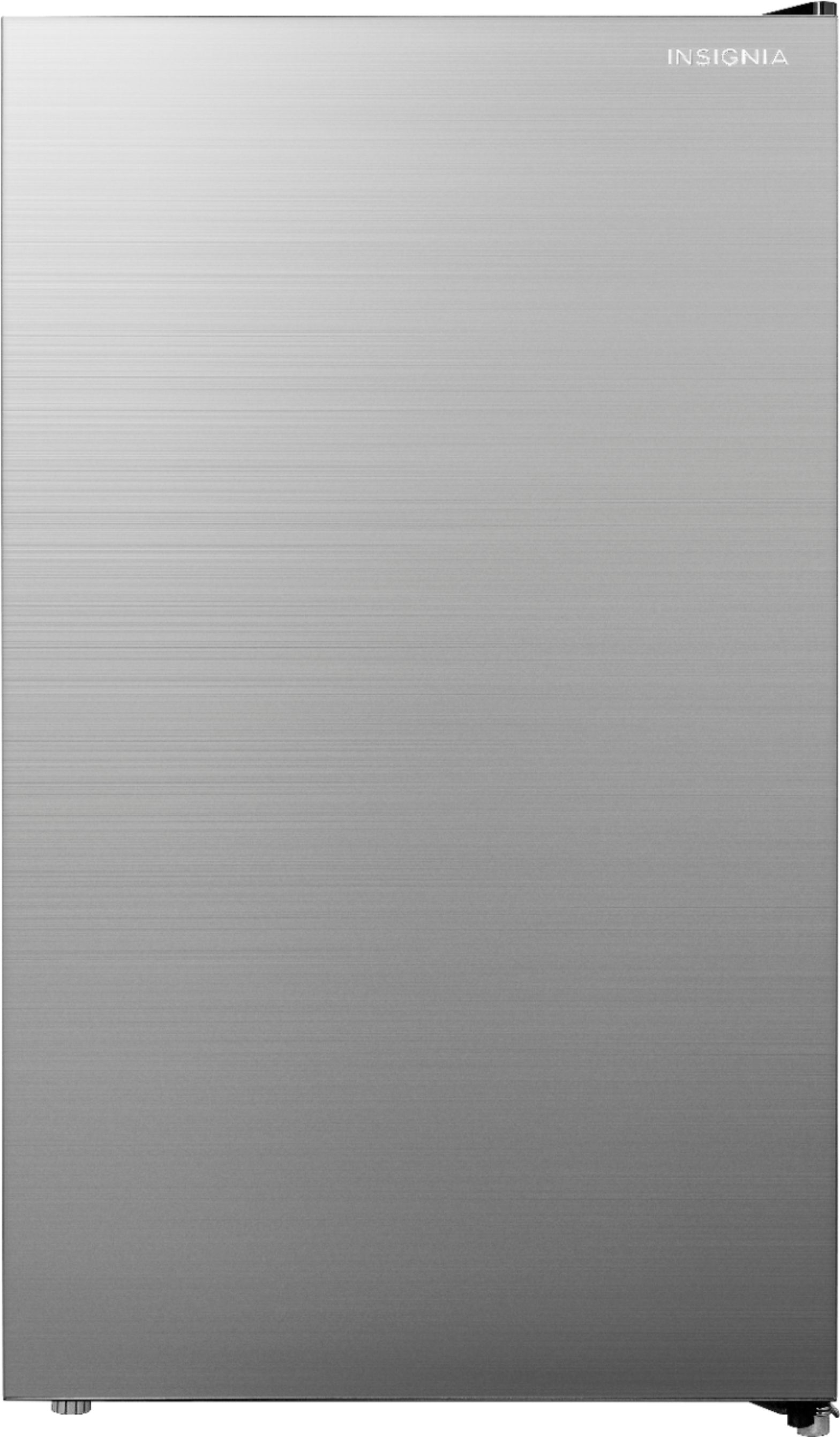 Insignia™ - 4.4 Cu. Ft. Mini Fridge with Glass Door - Graphite Silver