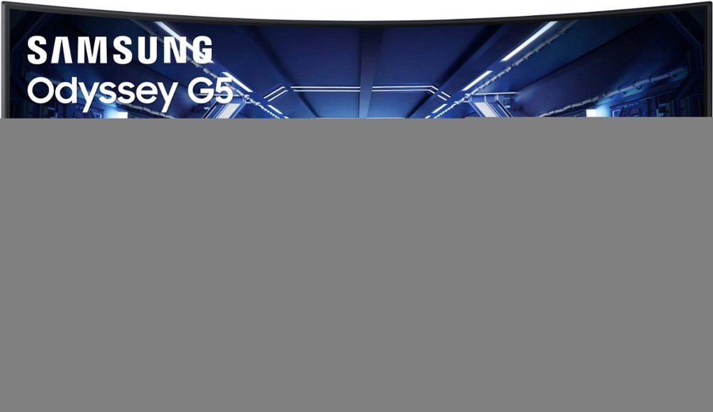 Front. Samsung - 34” Odyssey G5 1000R Curved 1ms 165Hz QHD FreeSync Prem Gaming Monitor - Black.