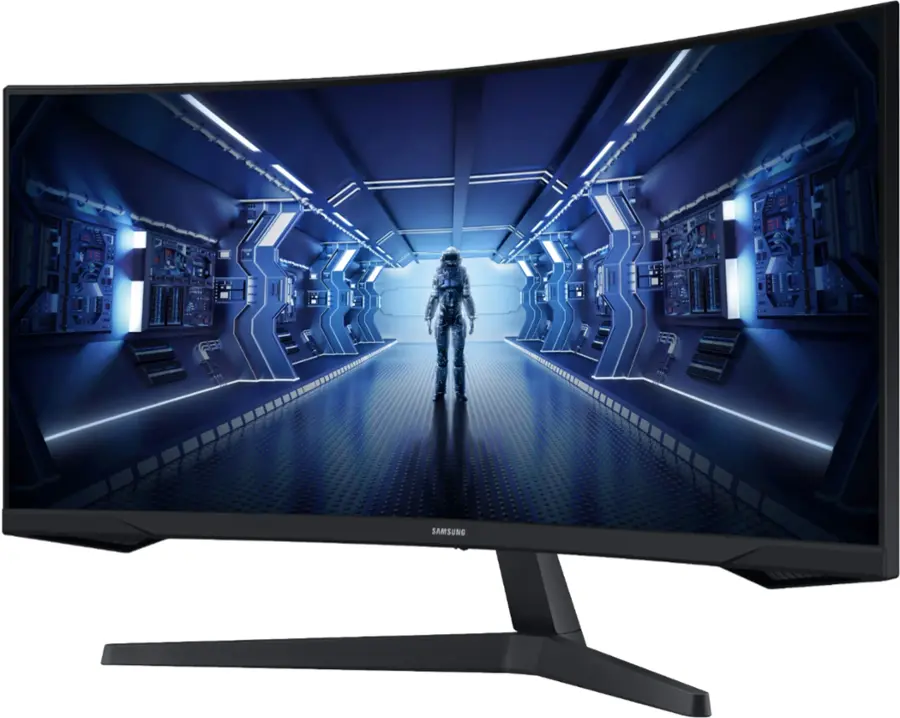 Alt View 12. Samsung - 34” Odyssey G5 1000R Curved 1ms 165Hz QHD FreeSync Prem Gaming Monitor - Black.