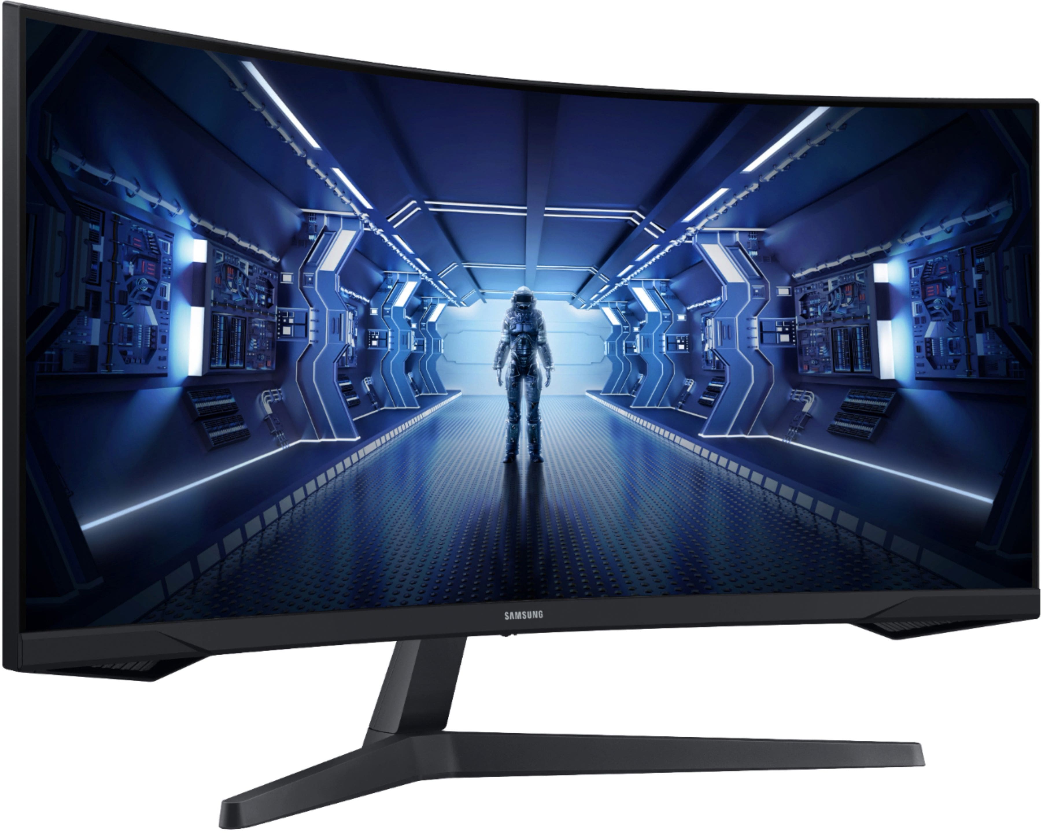 Alt View 13. Samsung - 34” Odyssey G5 1000R Curved 1ms 165Hz QHD FreeSync Prem Gaming Monitor - Black.