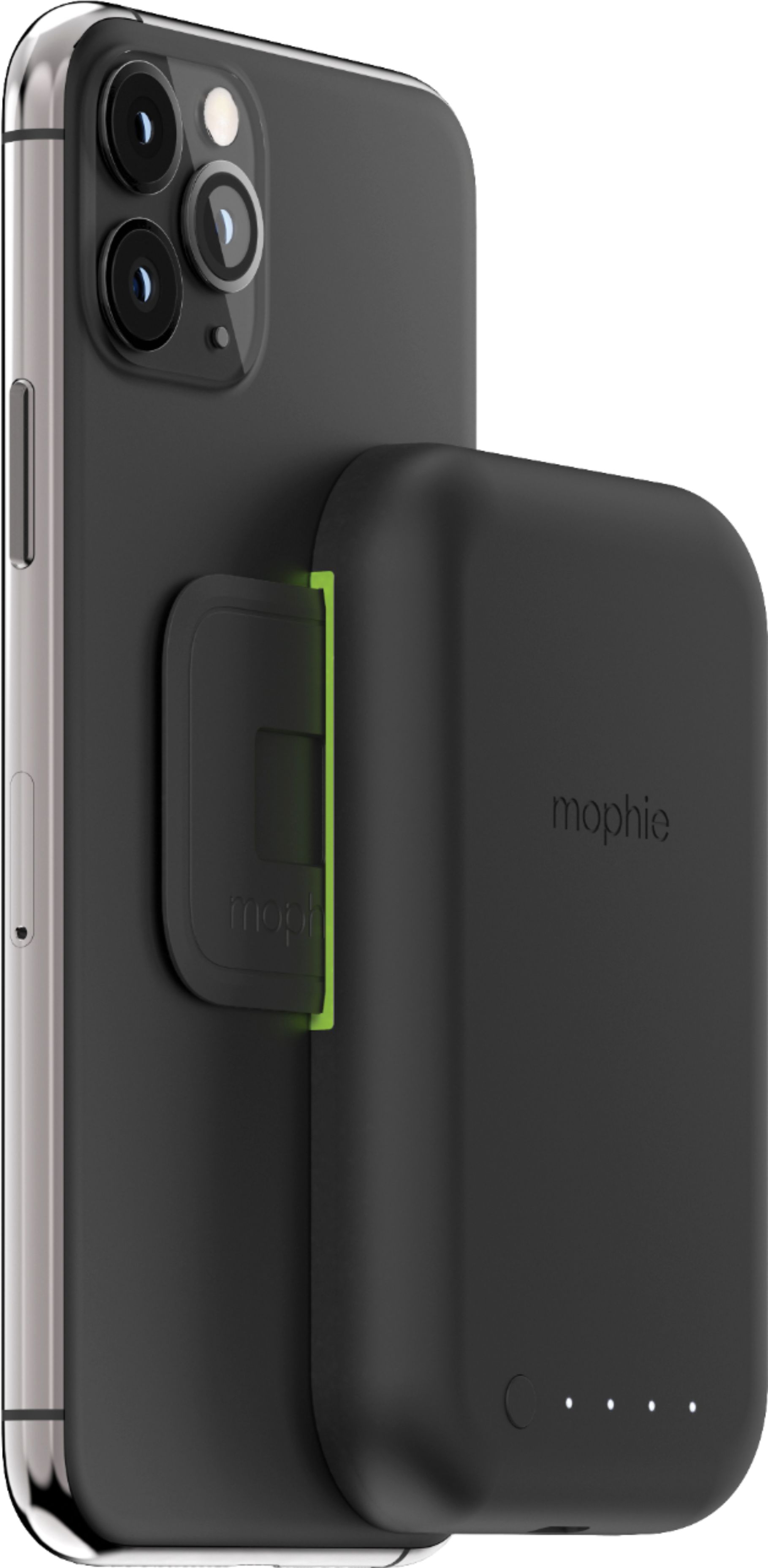 Angle View: mophie - Juice Pack Connect Mini 3,000 mAh Portable Battery for Qi-enabled Smartphones - Black
