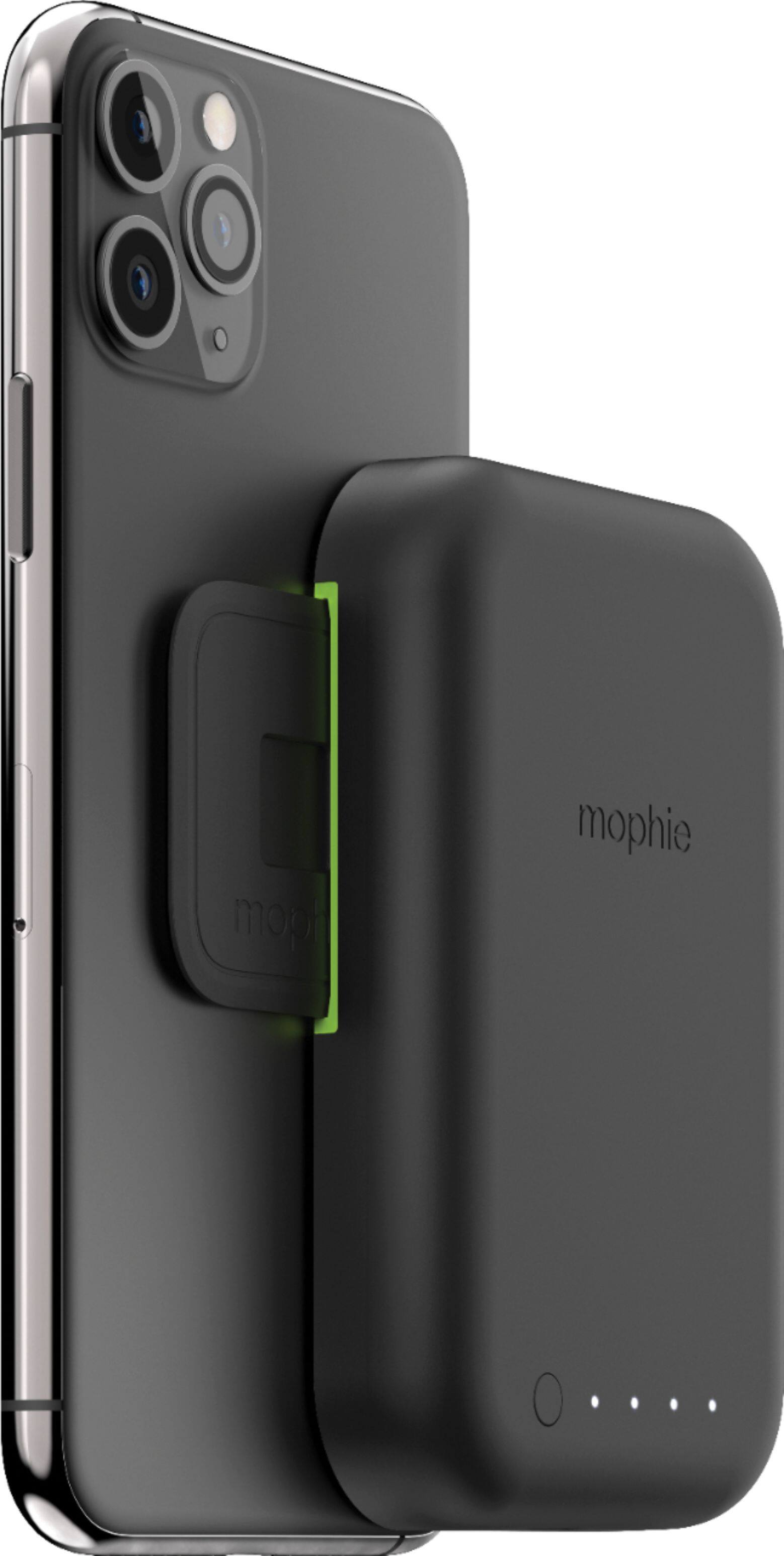 Angle. mophie - Juice Pack Connect 5,000 mAh Portable Battery for Qi-enabled Smartphones - Black.