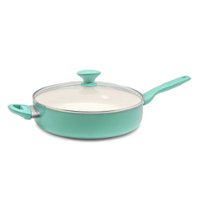 GreenPan - Rio Ceramic Nonstick Covered 5Qt Saute Pan w/ Helper Handle - Turquoise - Angle_Zoom