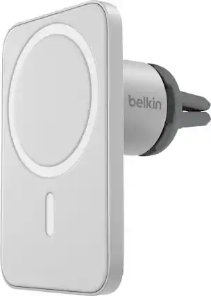 Front. Belkin - MagSafe Vent Mount Pro - Car Phone Holder for iPhone 15, 14, 13 Pro, Pro Max, & Mini - Magnetic Phone Mount for Car - Gray.