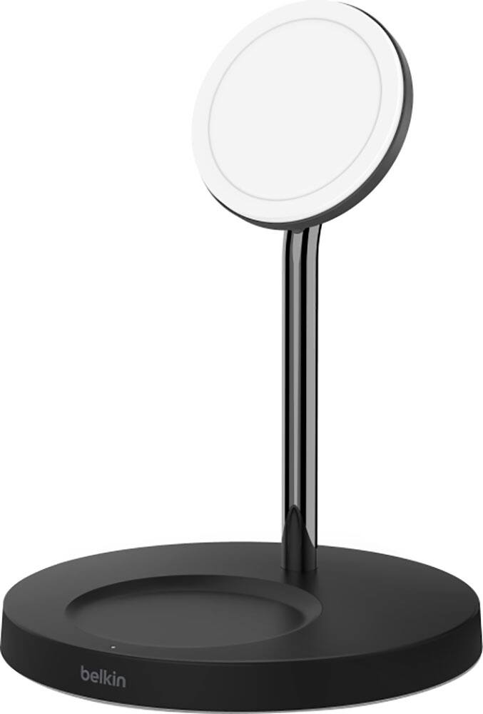 Alt View 1. Belkin - MagSafe 2-in-1 Wireless Charging Stand - Fast Charging for Apple iPhone 15, 14, 13 & 12 series & AirPods - Black.