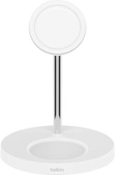 Belkin - BoostCharge Pro 2-in-1 Wireless Charger Stand with MagSafe for iPhone 13, iPhone 13 Pro, iPhone 12 and iPhone 12 Pro - White - Front_Zoom